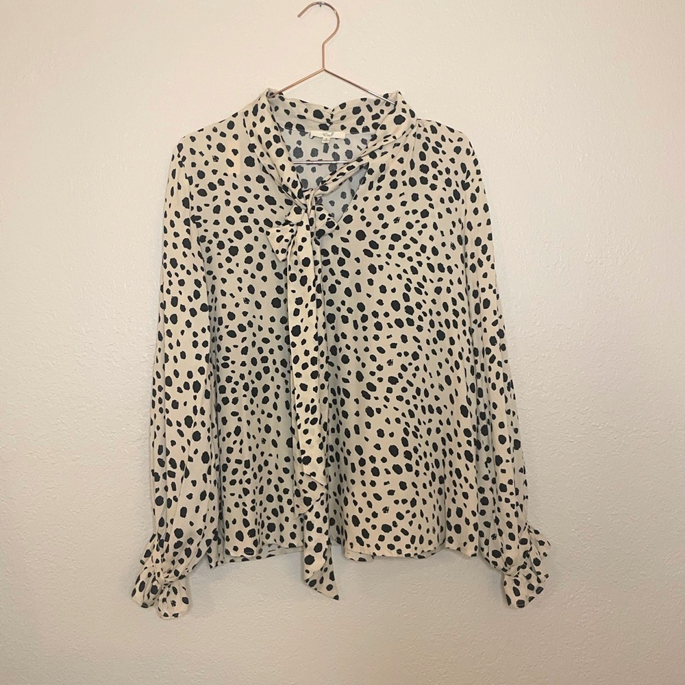 Easel Cream and Black Spotted Blouse